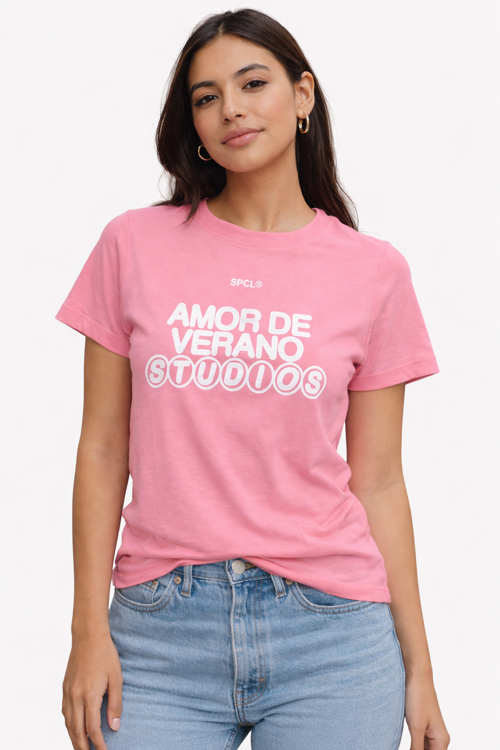 CAMISETA MUJER BASICA FUCSIA