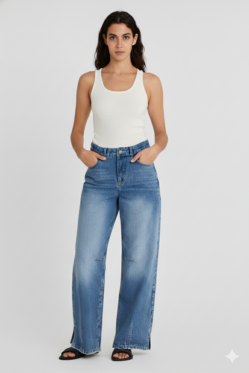 JEAN MUJER BAGGY AZUL CLARO