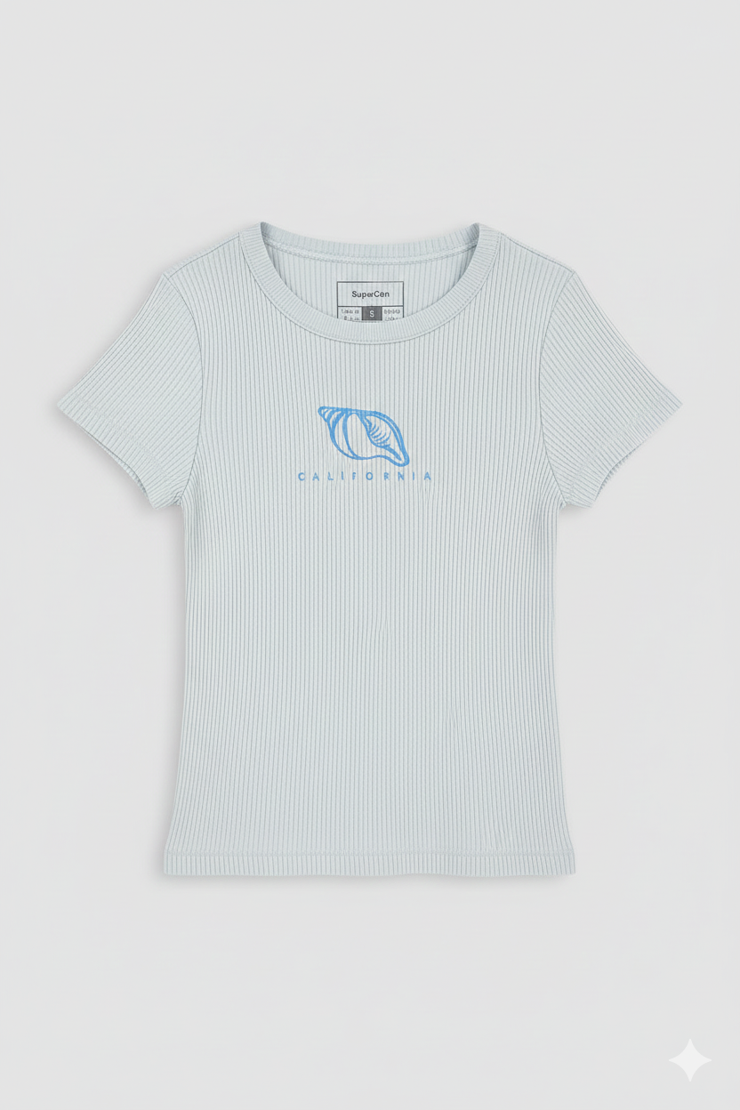 TOP MUJER BASICO CELESTE