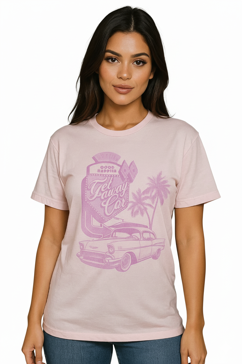 CAMISETA MUJER OVERSIZE LARGA ROSADA