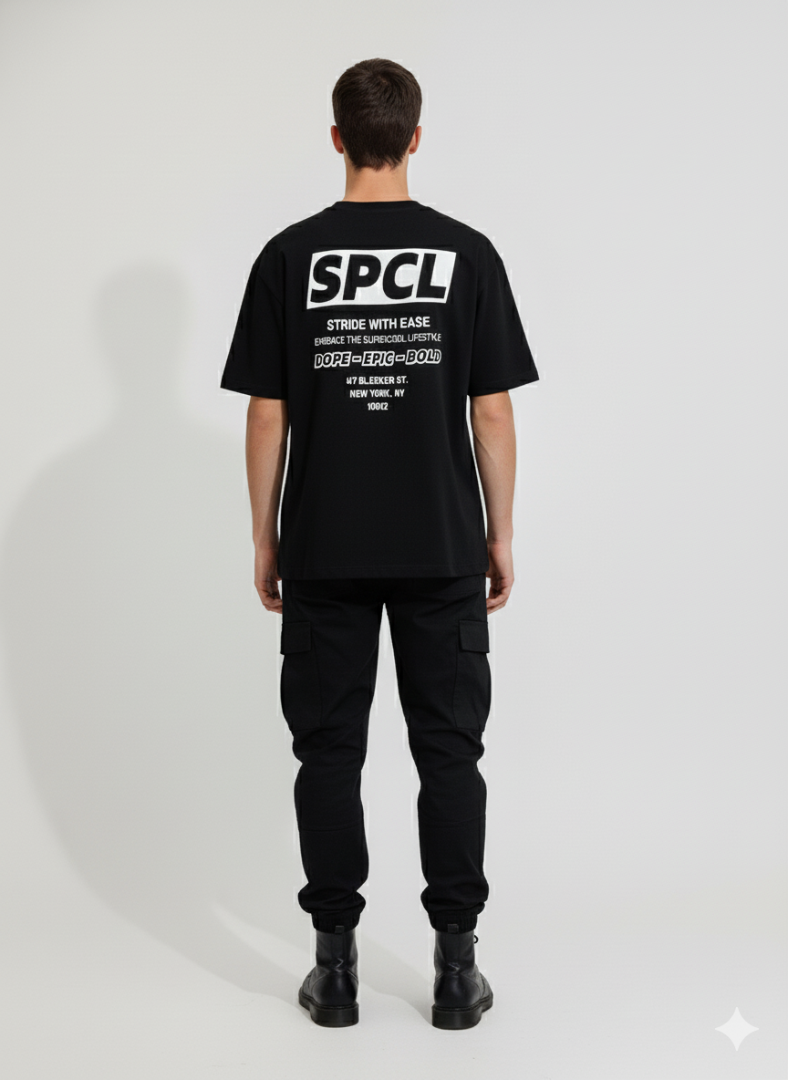 CAMISETA HOMBRE OVERSIZE NEGRA