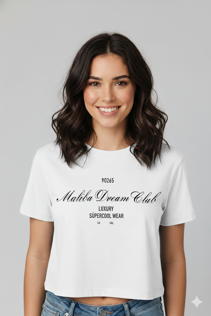 CAMISETA MUJER OVERSIZE CORTA BLANCA