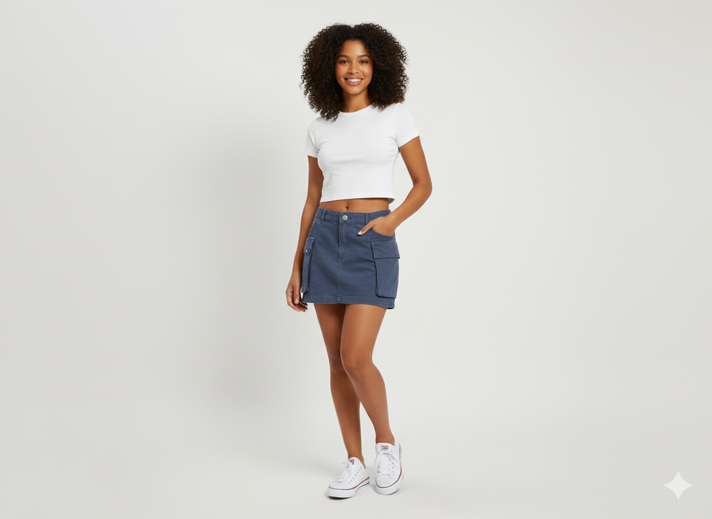 FALDA MUJER DRILL CARGO