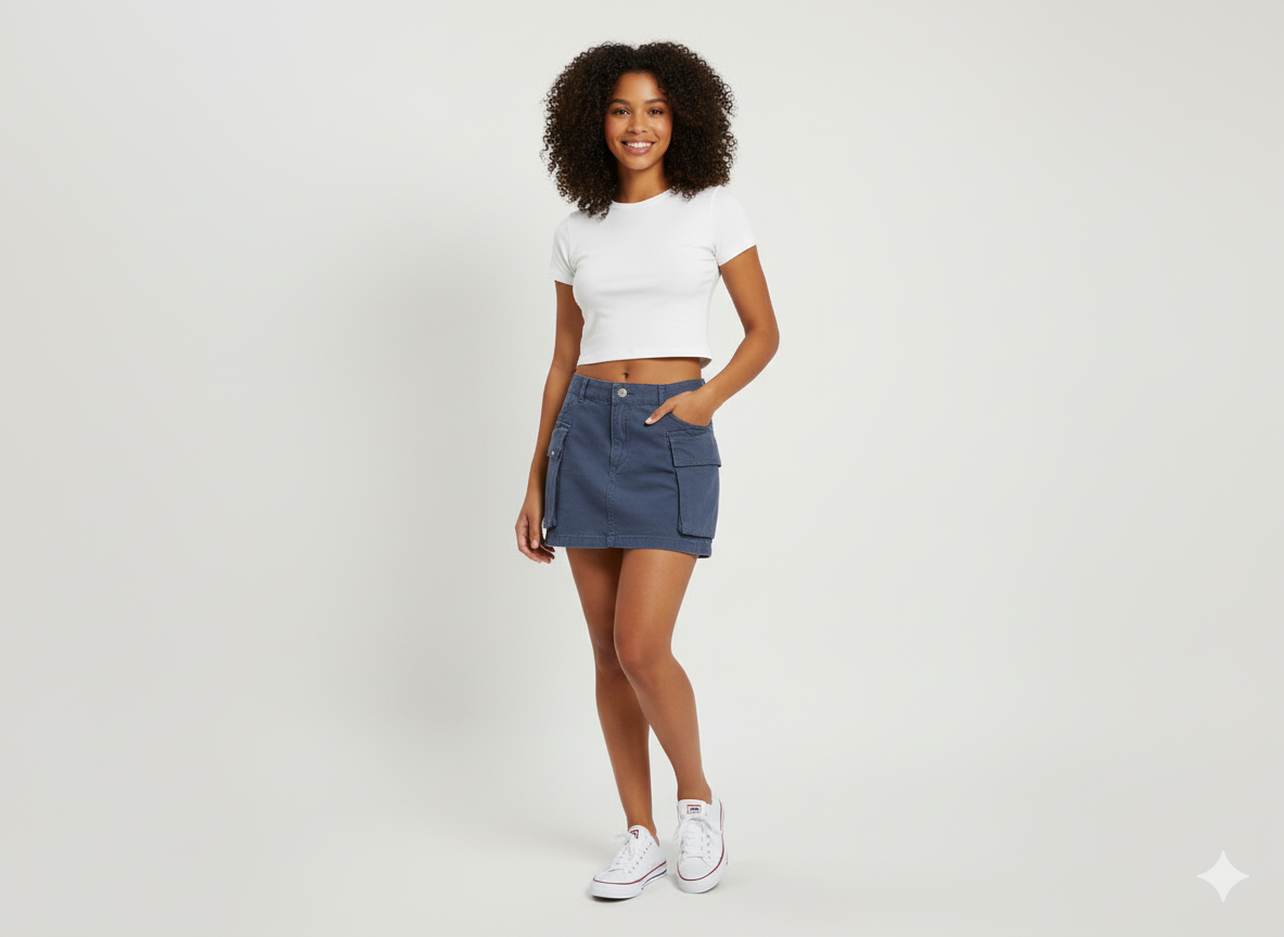 FALDA MUJER DRILL CARGO