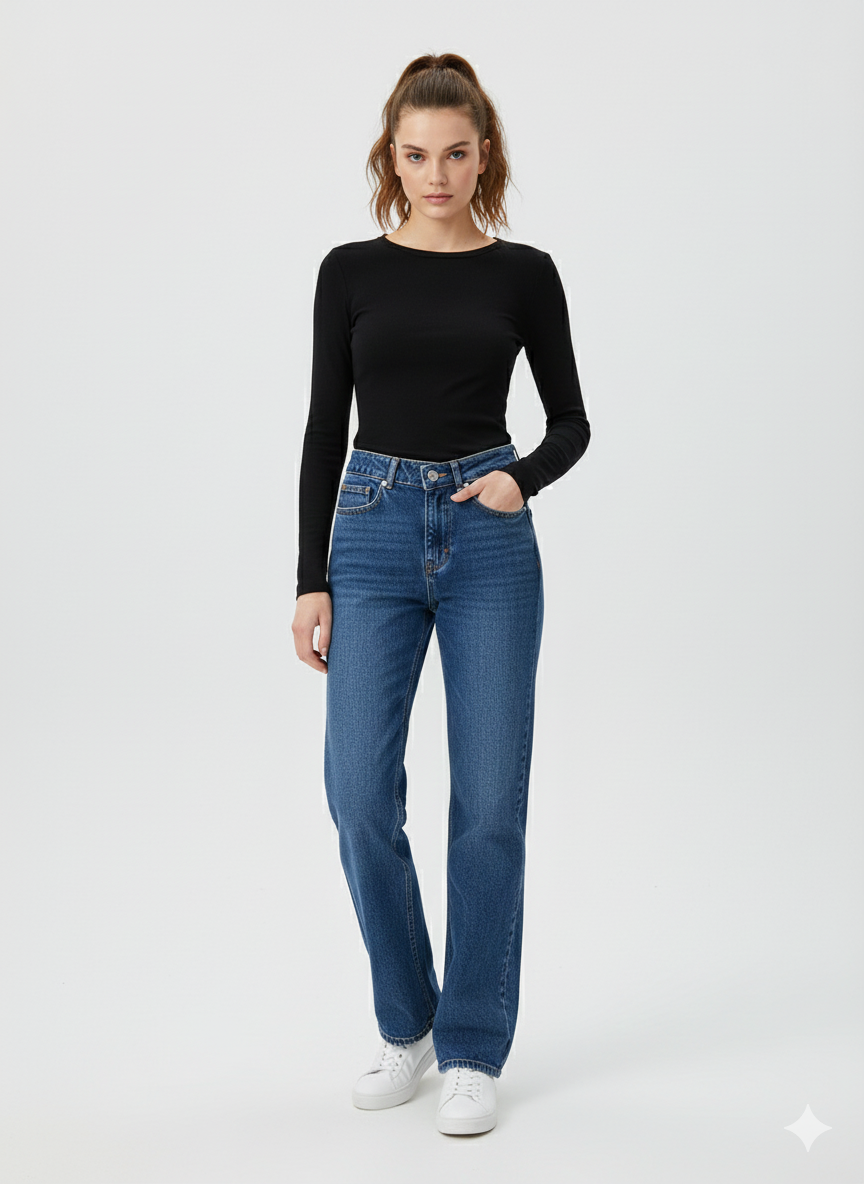 JEAN MUJER STRAIGHT RIGIDO