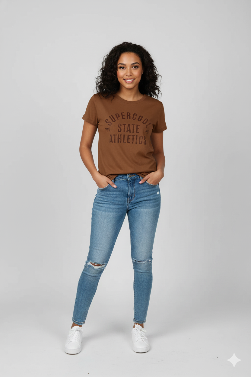 CAMISETA MUJER BASICA MOCCA
