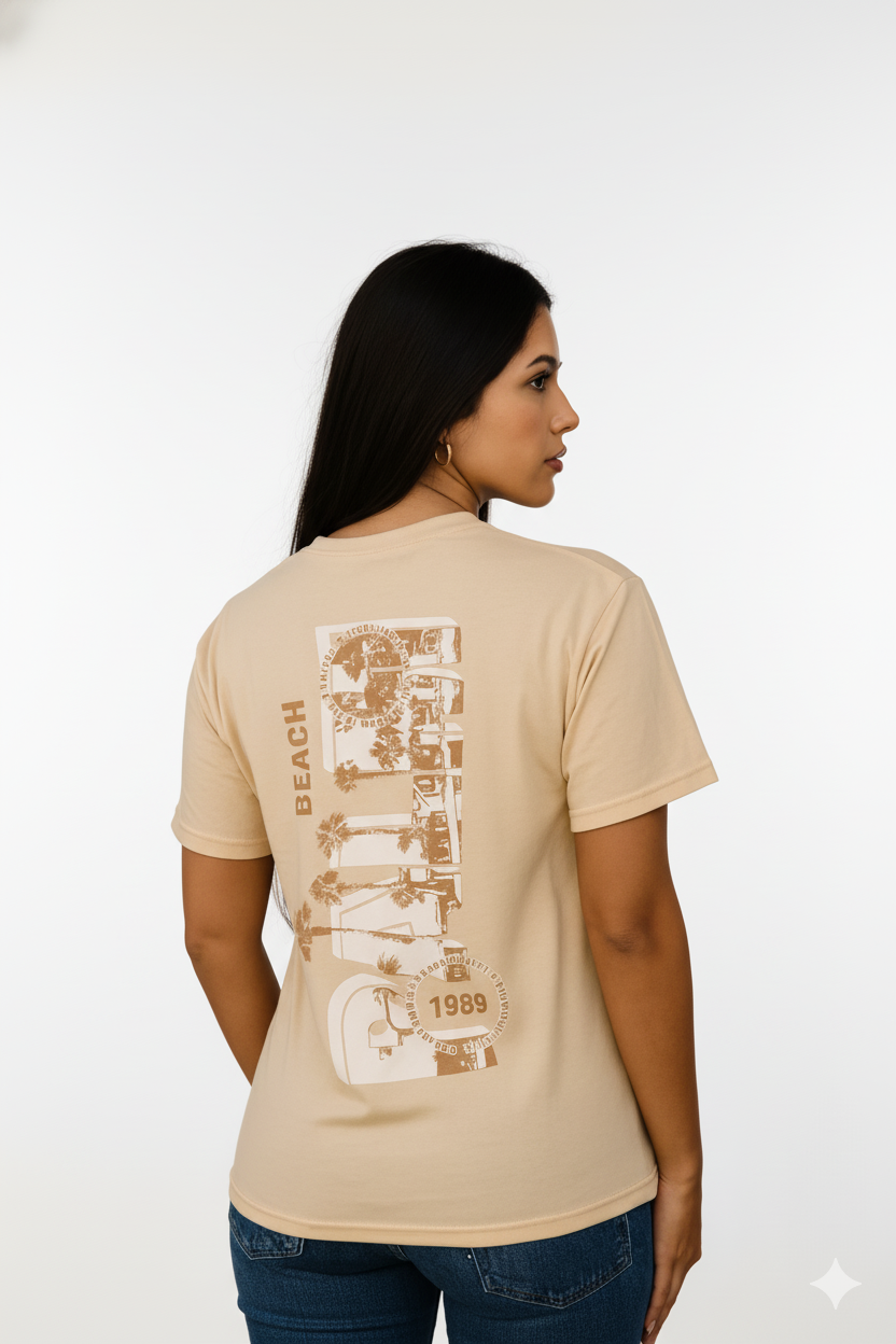 CAMISETA MUJER OVERSIZE LARGA DURAZNO