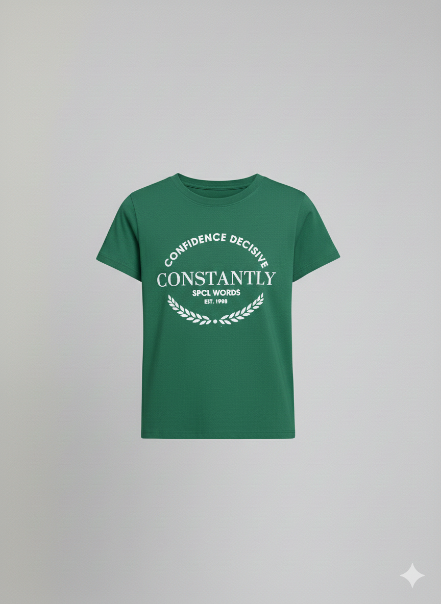 CAMISETA MUJER BASICA VERDE ESMERALDA