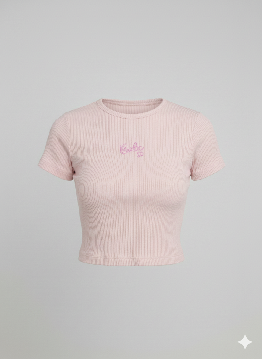 TOP MUJER RIB PALO ROSA