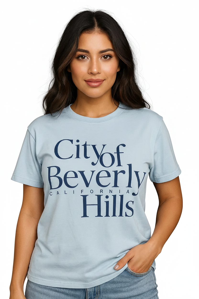 CAMISETA MUJER OVERSIZE LARGA CELESTE