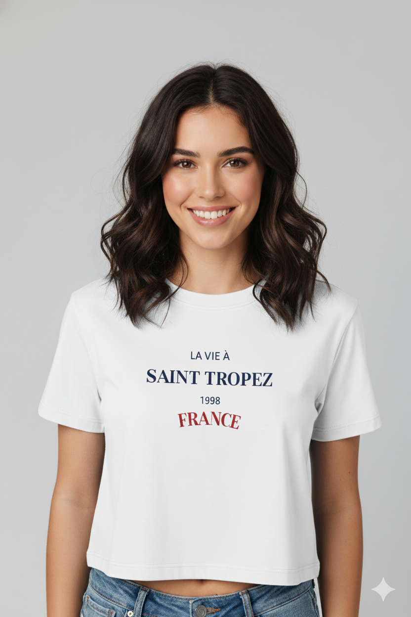 CAMISETA MUJER OVERSIZE CORTA BLANCA