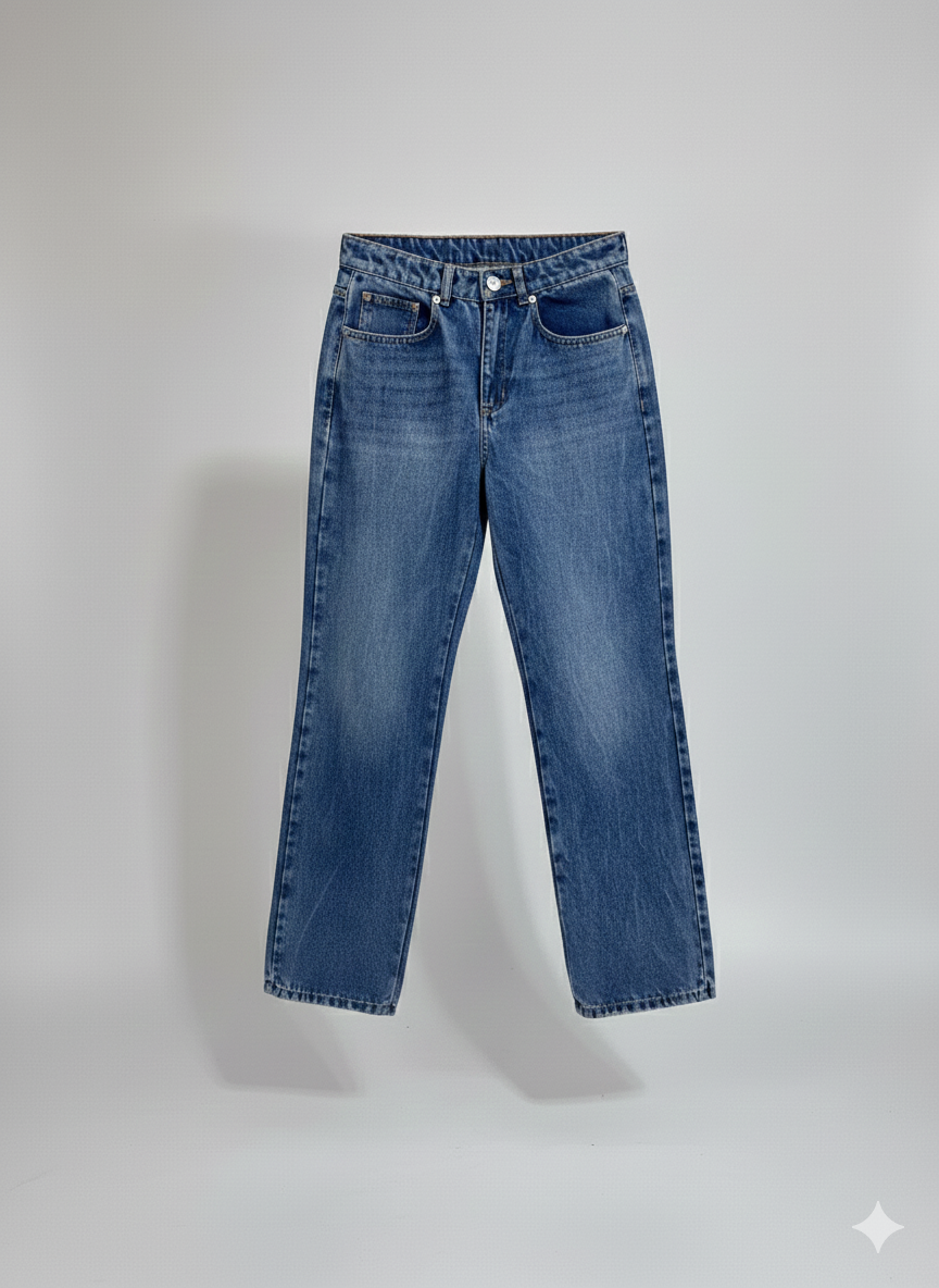 JEAN MUJER STRAIGHT RIGIDO OSCURO