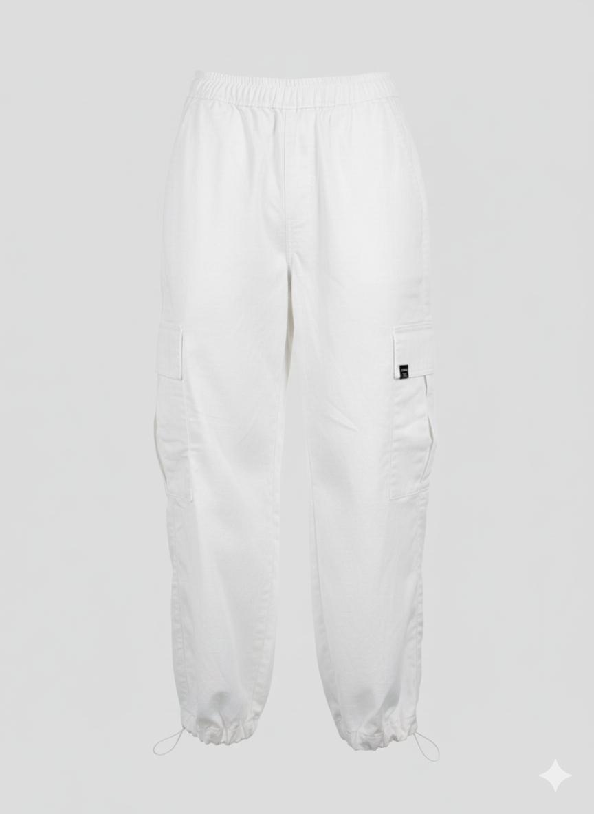 JOGGER MUJER DRILL BLANCO