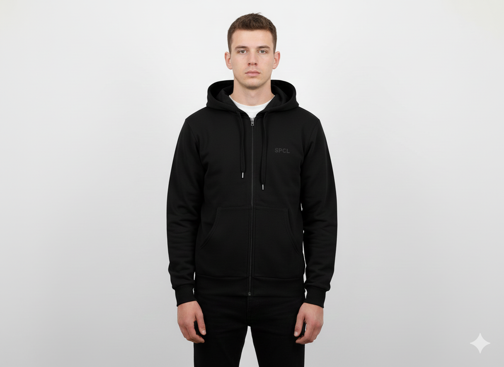 CHAQUETA HOMBRE COLOR NEGRO CAPOTA