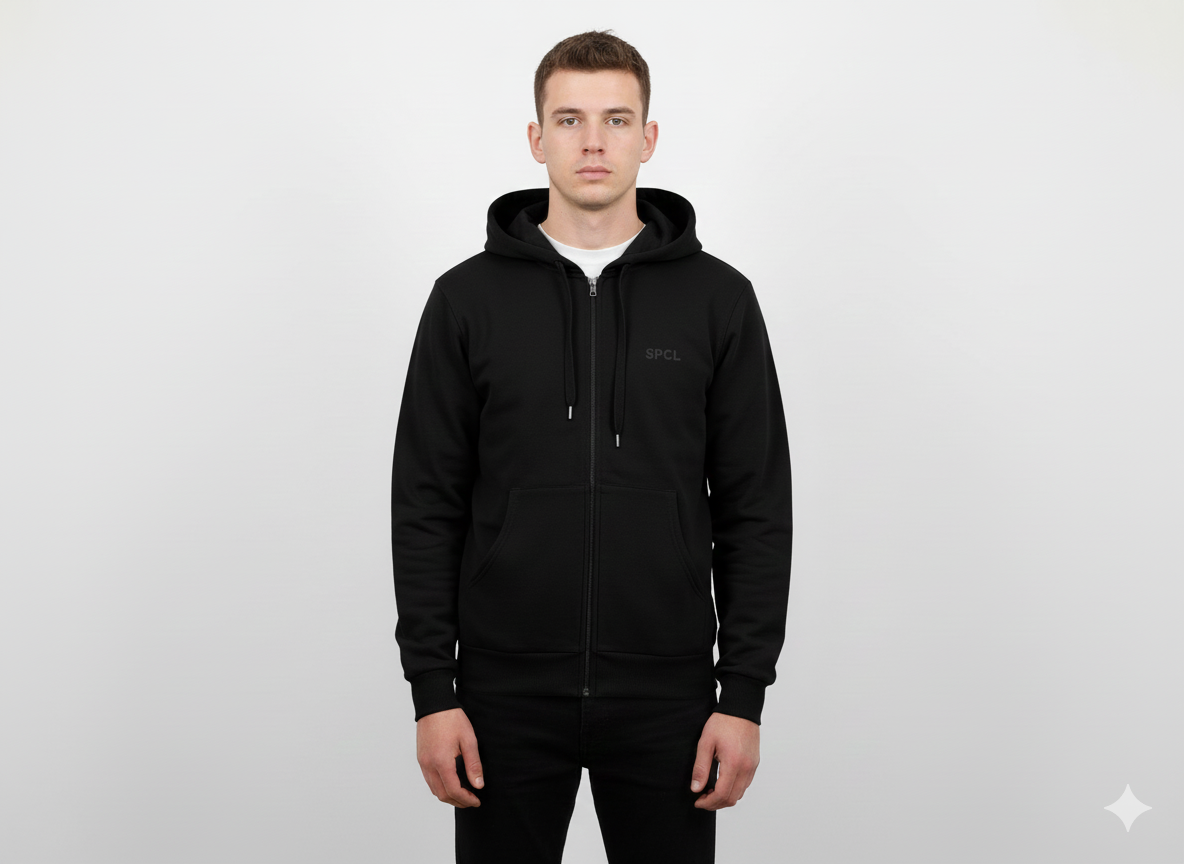 CHAQUETA HOMBRE COLOR NEGRO CAPOTA