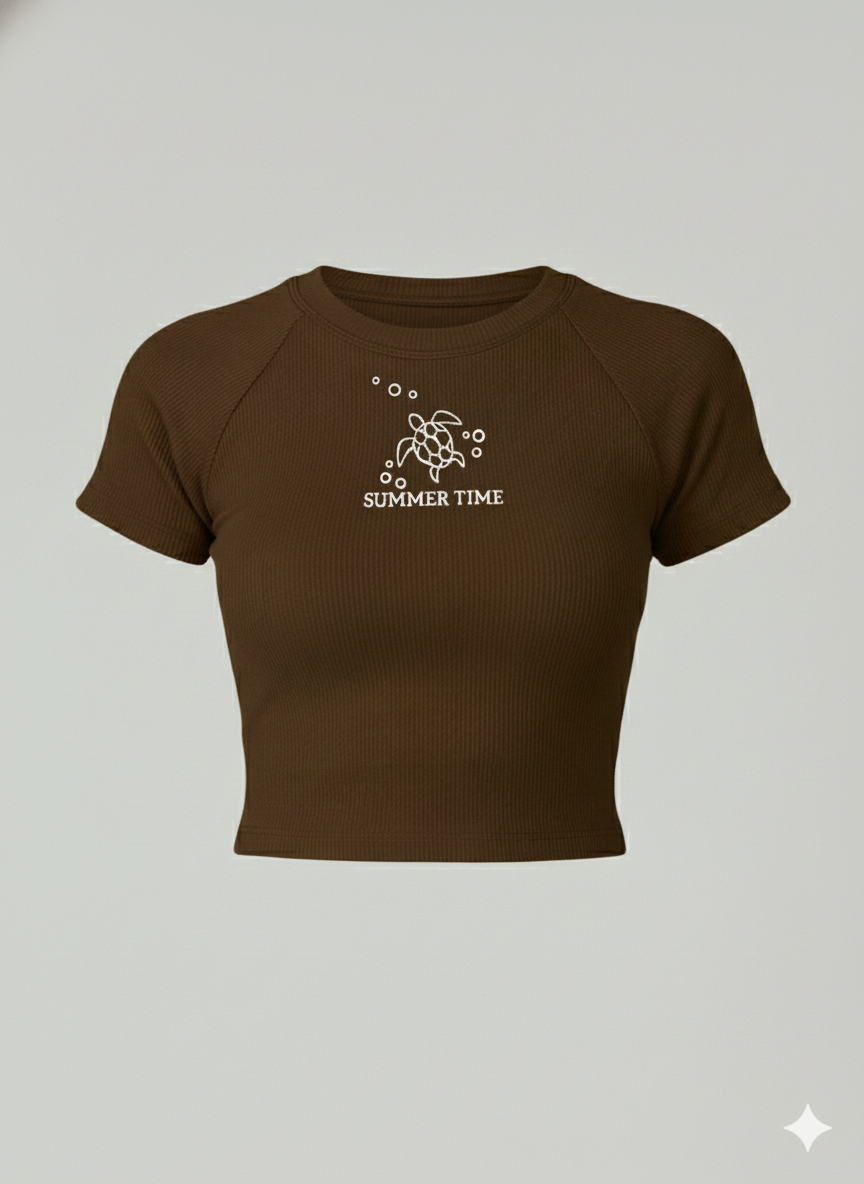 TOP MUJER BASICO CAFÉ