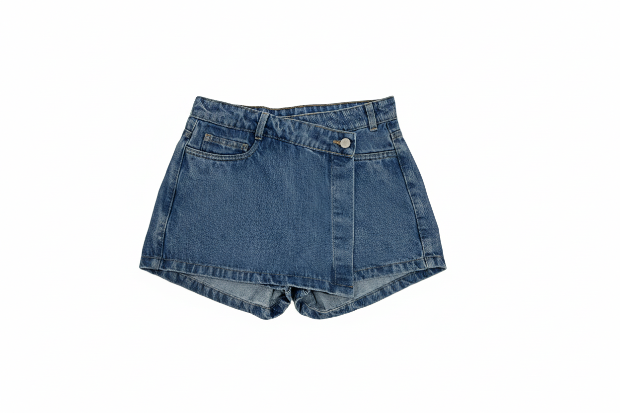 FALDA SHORT MUJER JEAN AZUL