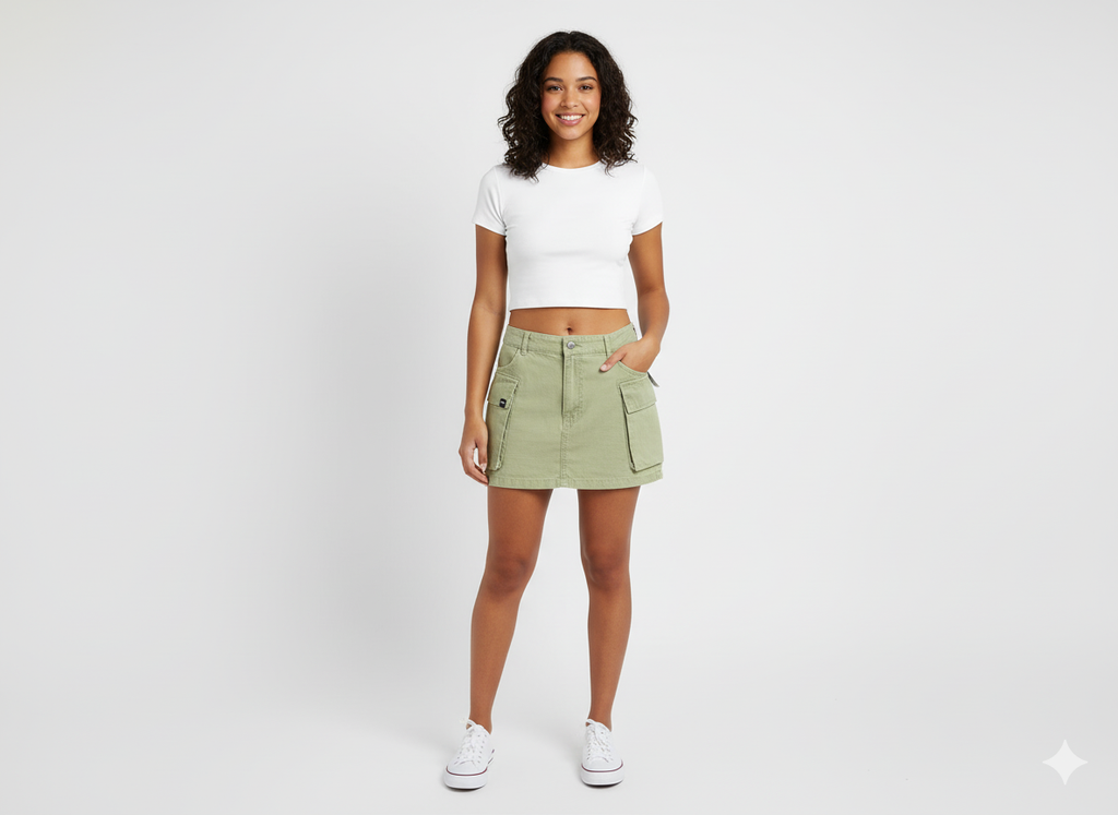 FALDA MUJER DRILL CARGO