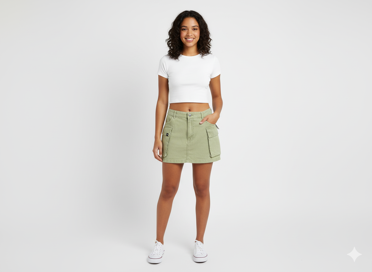 FALDA MUJER DRILL CARGO