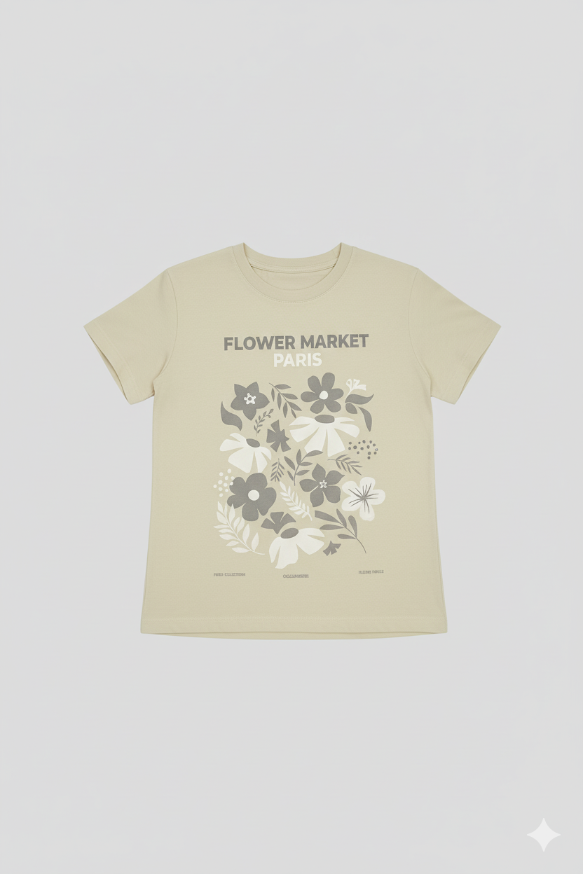 CAMISETA MUJER OVERSIZE LARGA BEIGE