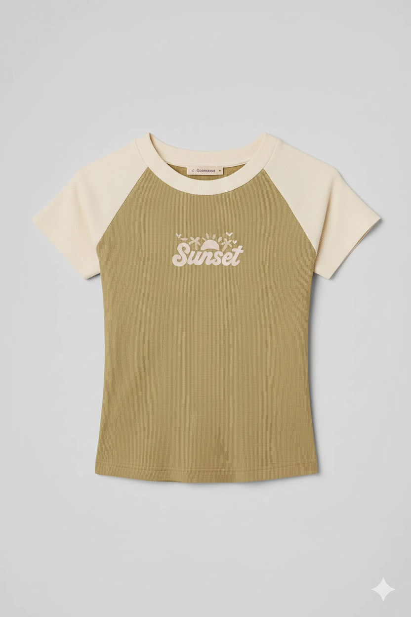 TOP MUJER RIB BEIGE-CREMA