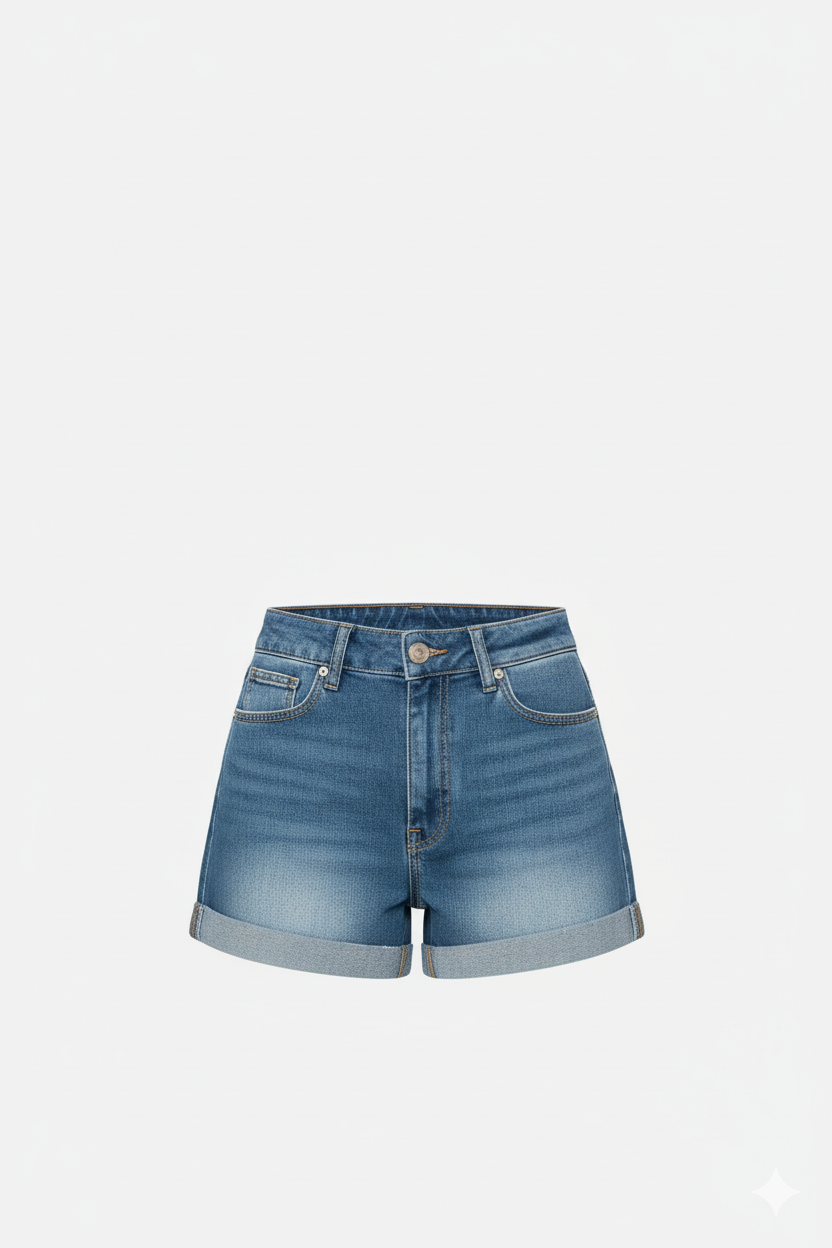 SHORT MUJER DOBLA DOBLA AZUL