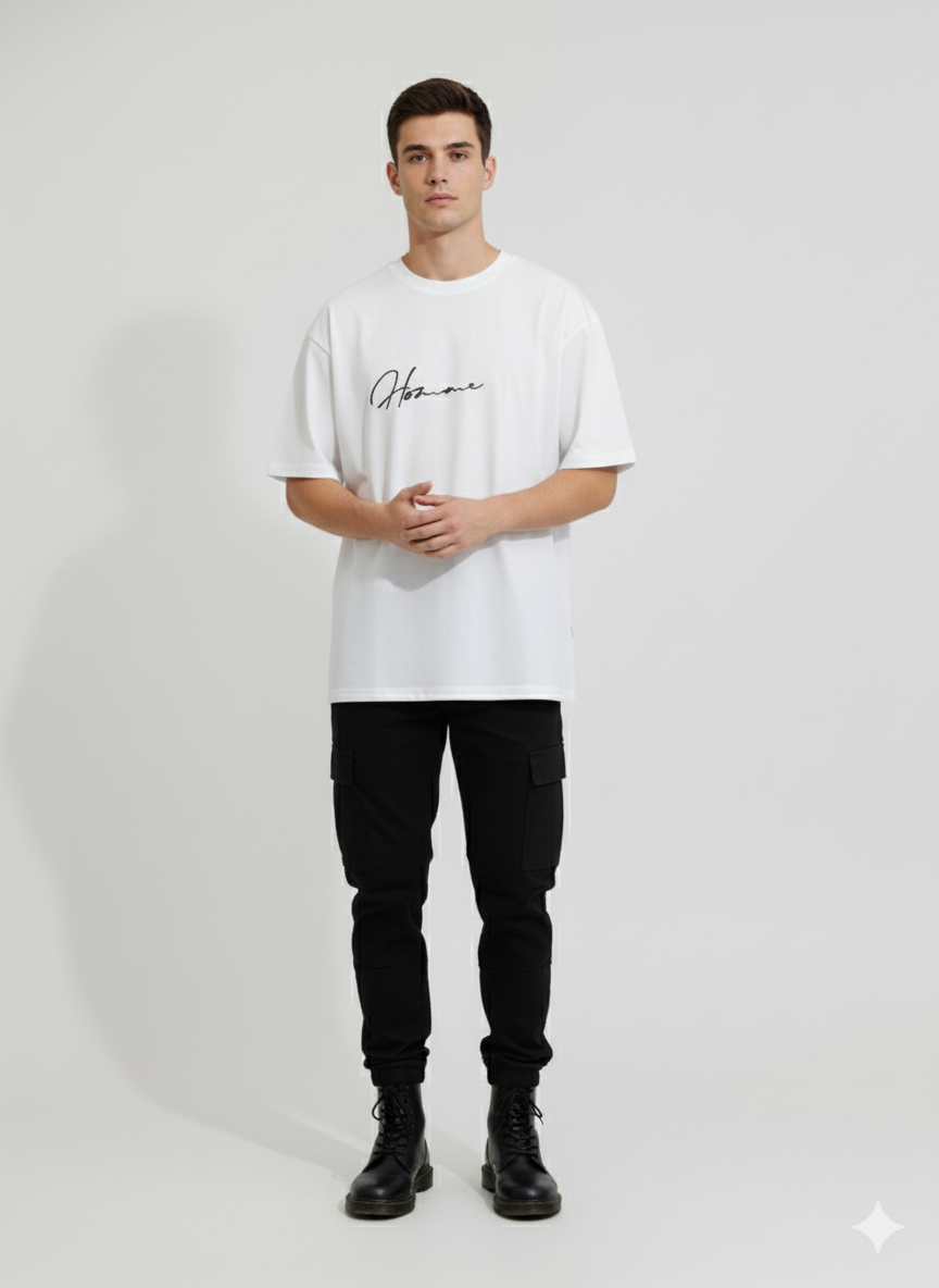 CAMISETA HOMBRE OVERSIZE BLANCA