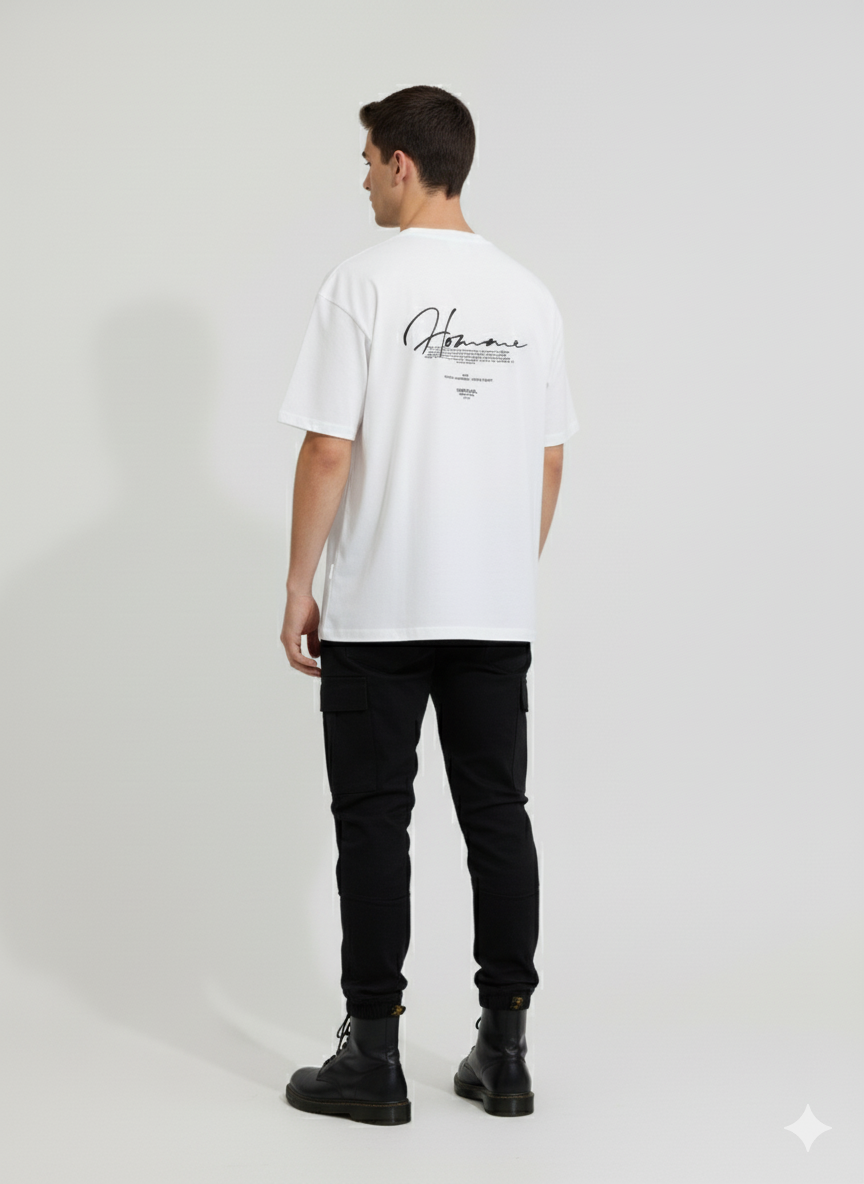 CAMISETA HOMBRE OVERSIZE BLANCA
