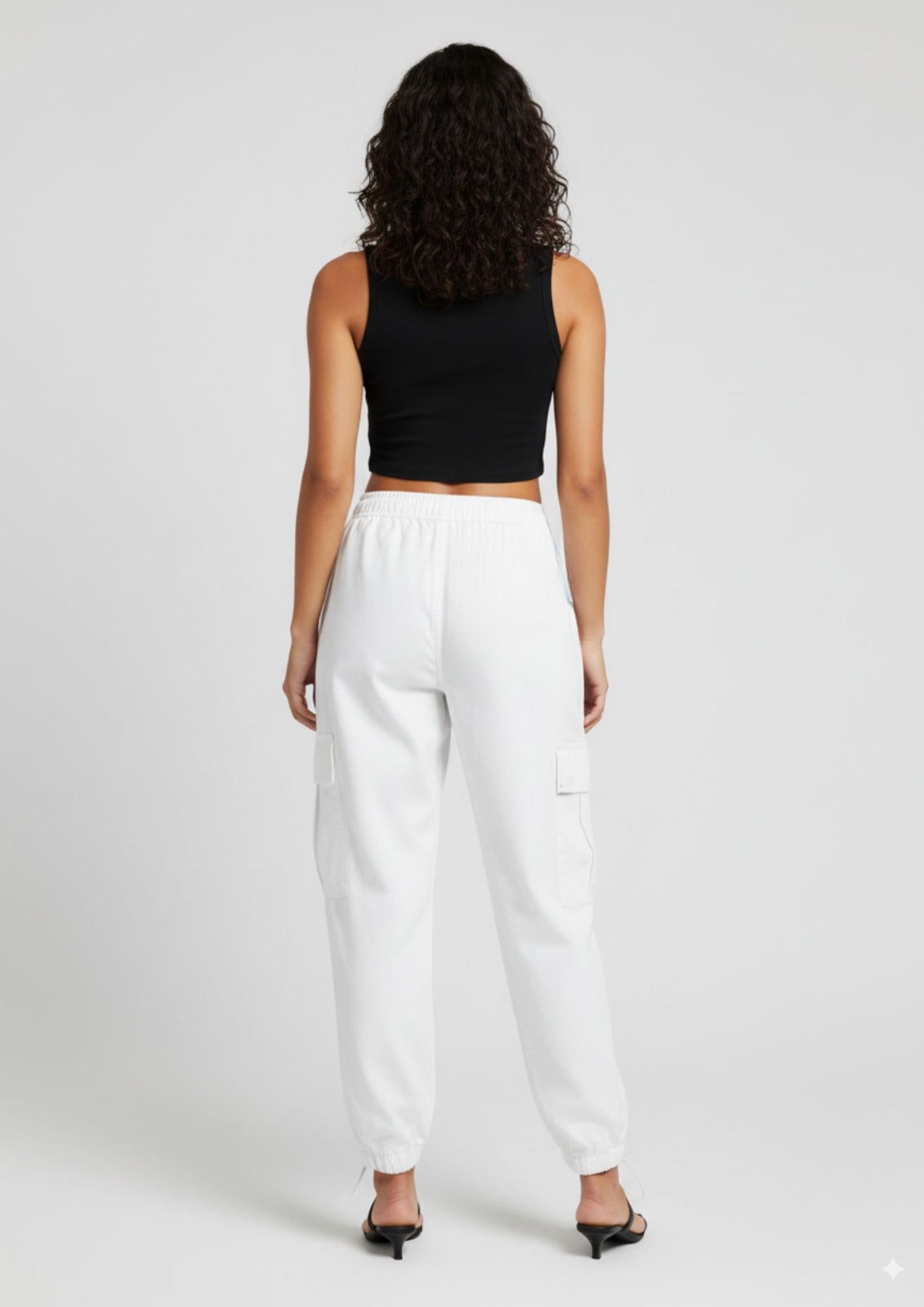 JOGGER MUJER DRILL BLANCO
