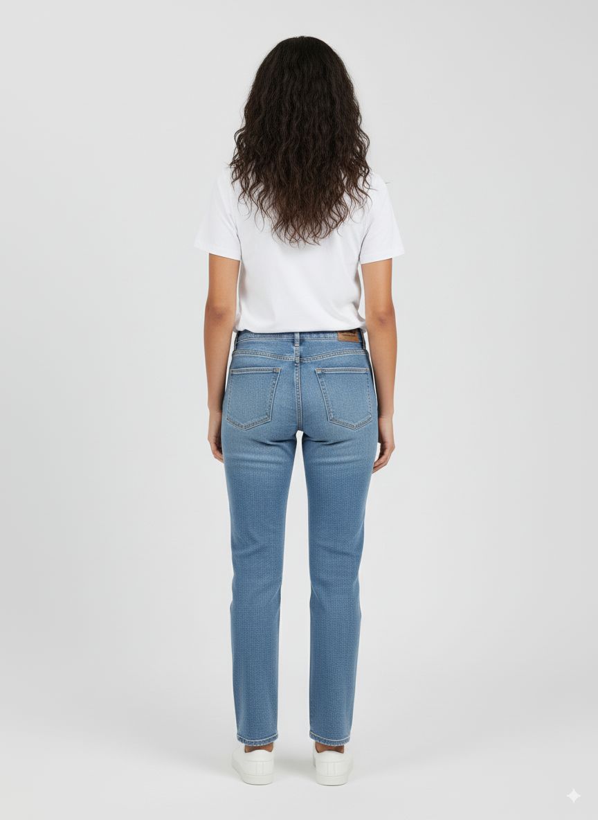 JEAN MUJER MOM RIGIDO AZUL CLARO