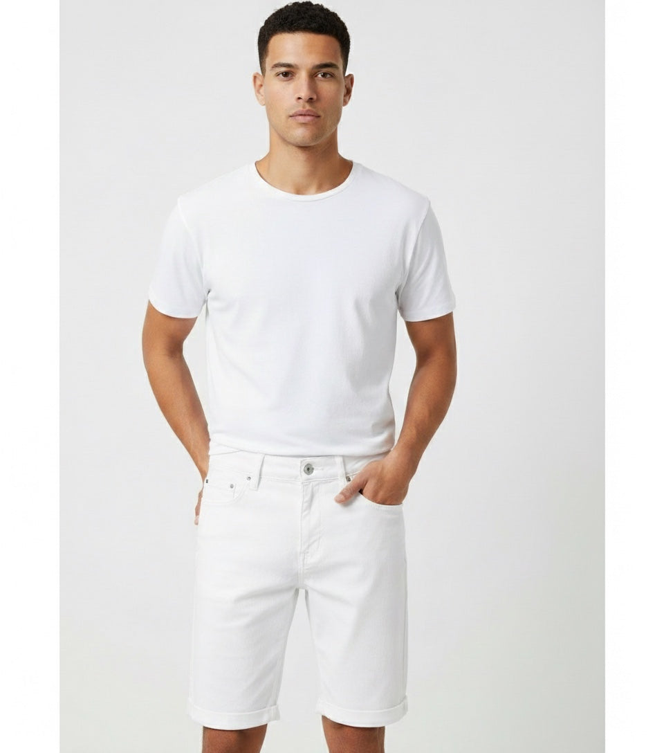 BERMUDA JEAN HOMBRE BLANCA