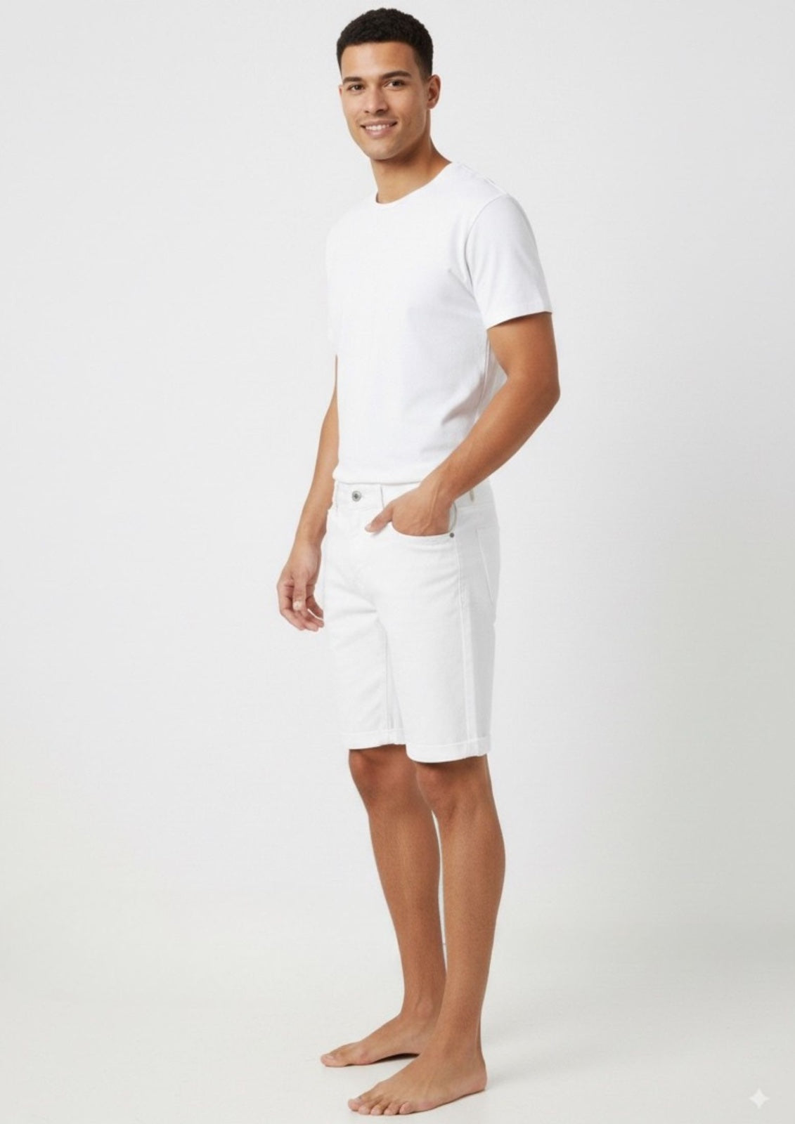 BERMUDA JEAN HOMBRE BLANCA
