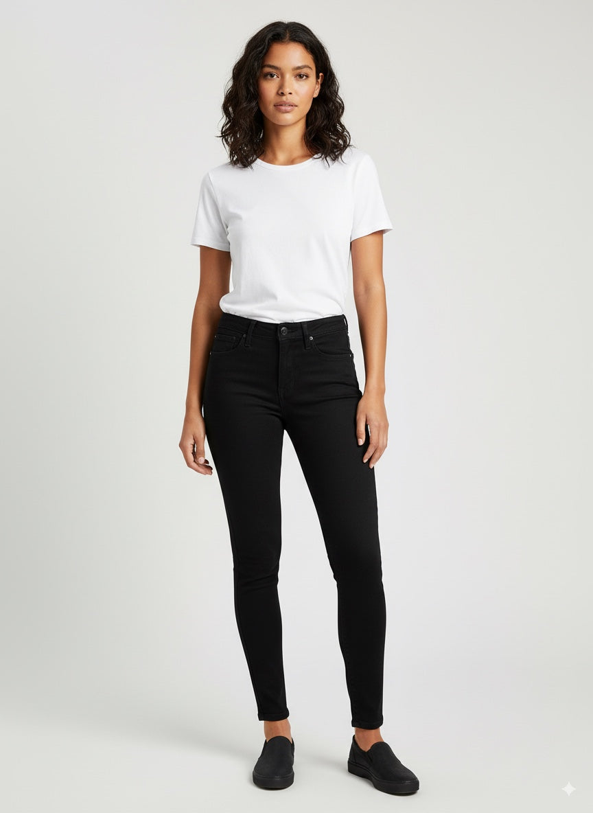 JEAN MUJER MOM NEGRO