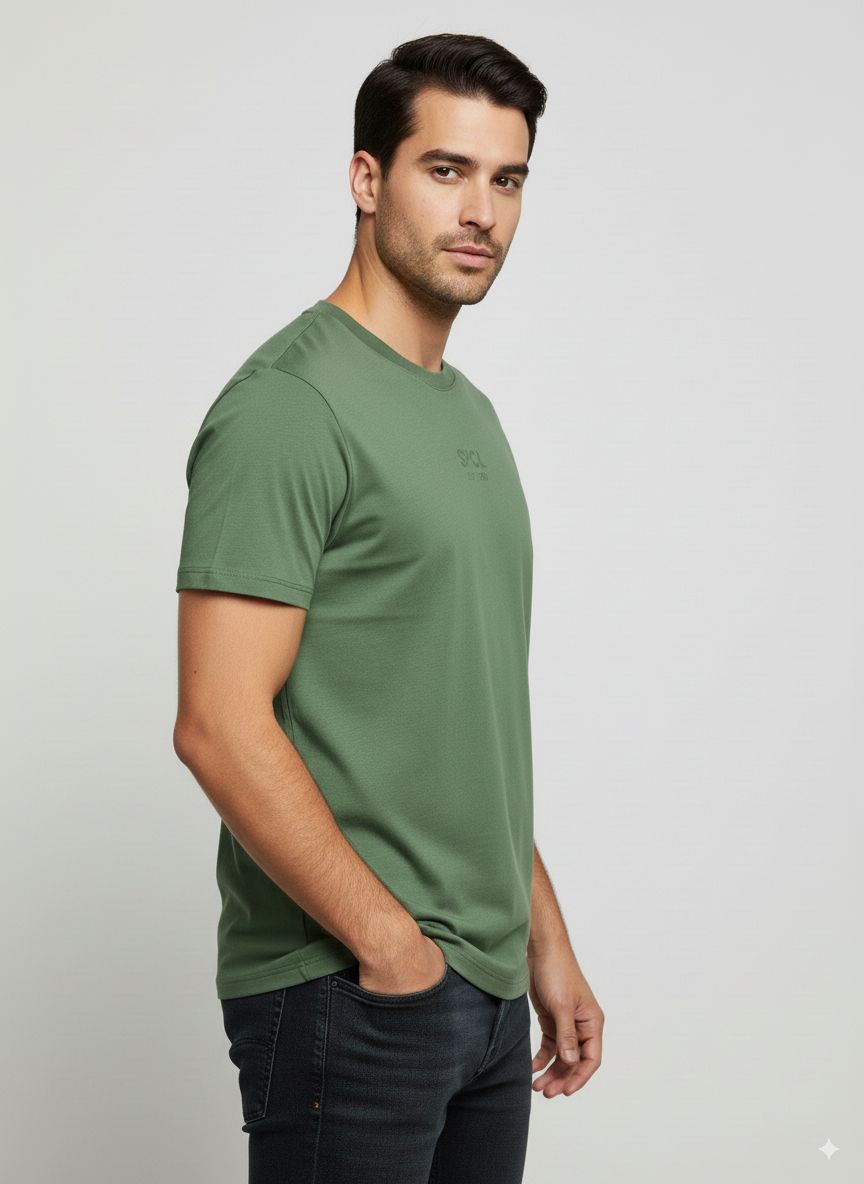CAMISETA HOMBRE BASICA VERDE PISTACHO
