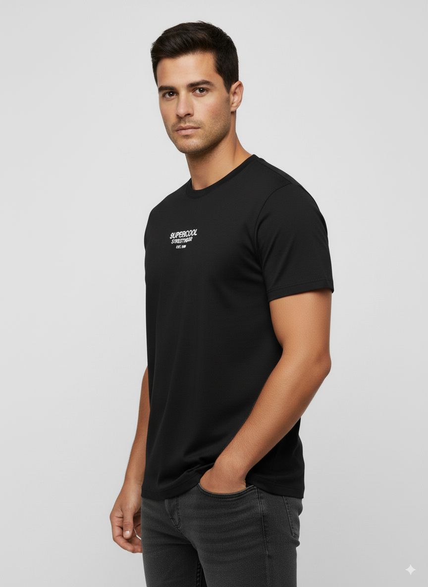CAMISETA HOMBRE BASICA NEGRA