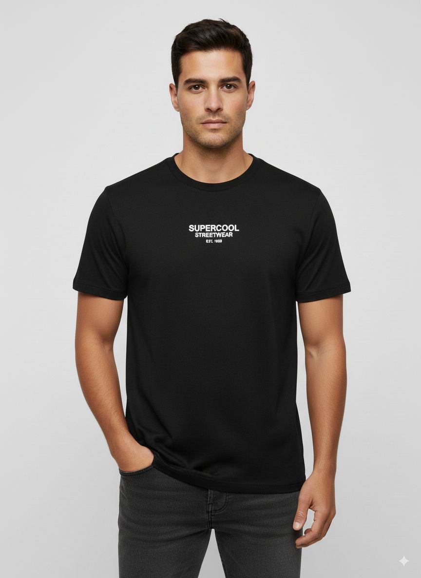 CAMISETA HOMBRE BASICA NEGRA