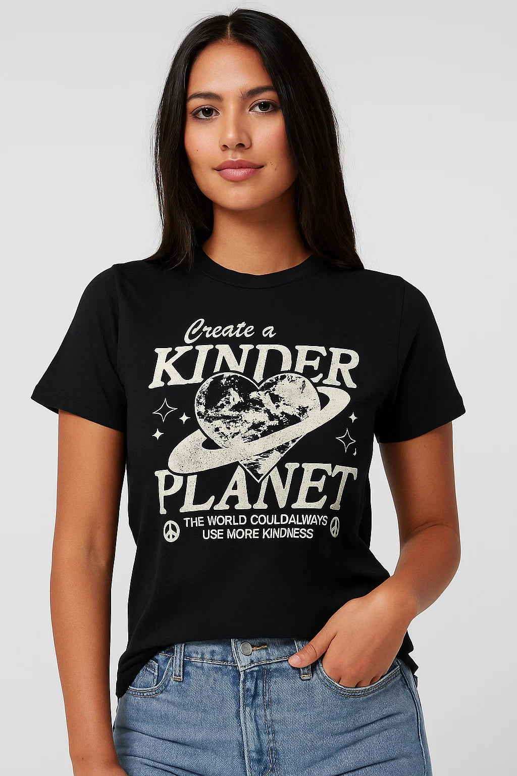 CAMISETA MUJER OVERSIZE LARGA NEGRA