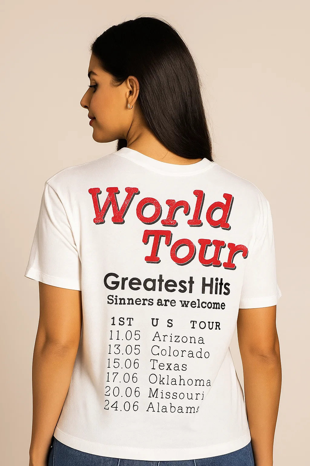 CAMISETA MUJER OVERSIZE LARGA IVORY