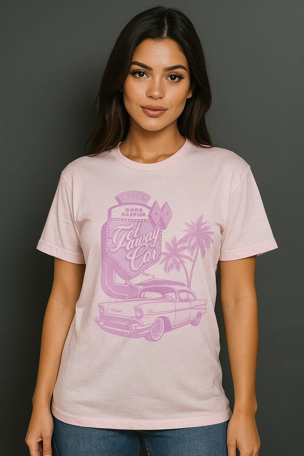 CAMISETA MUJER OVERSIZE LARGA ROSADA