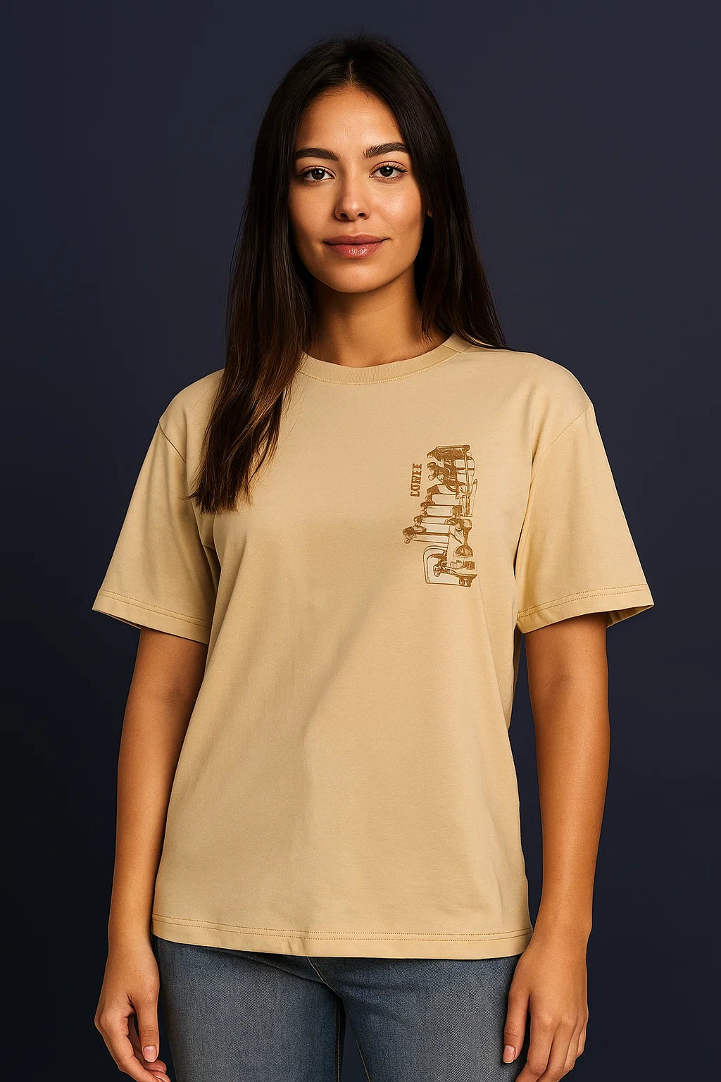 CAMISETA MUJER OVERSIZE LARGA DURAZNO