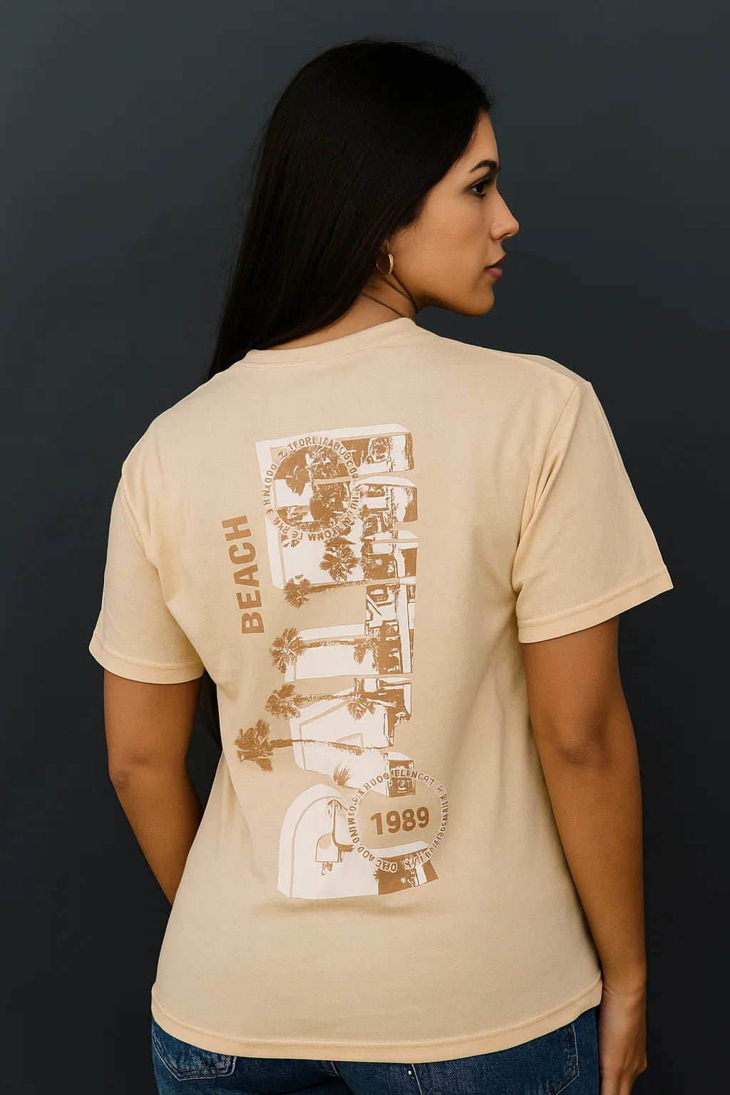CAMISETA MUJER OVERSIZE LARGA DURAZNO