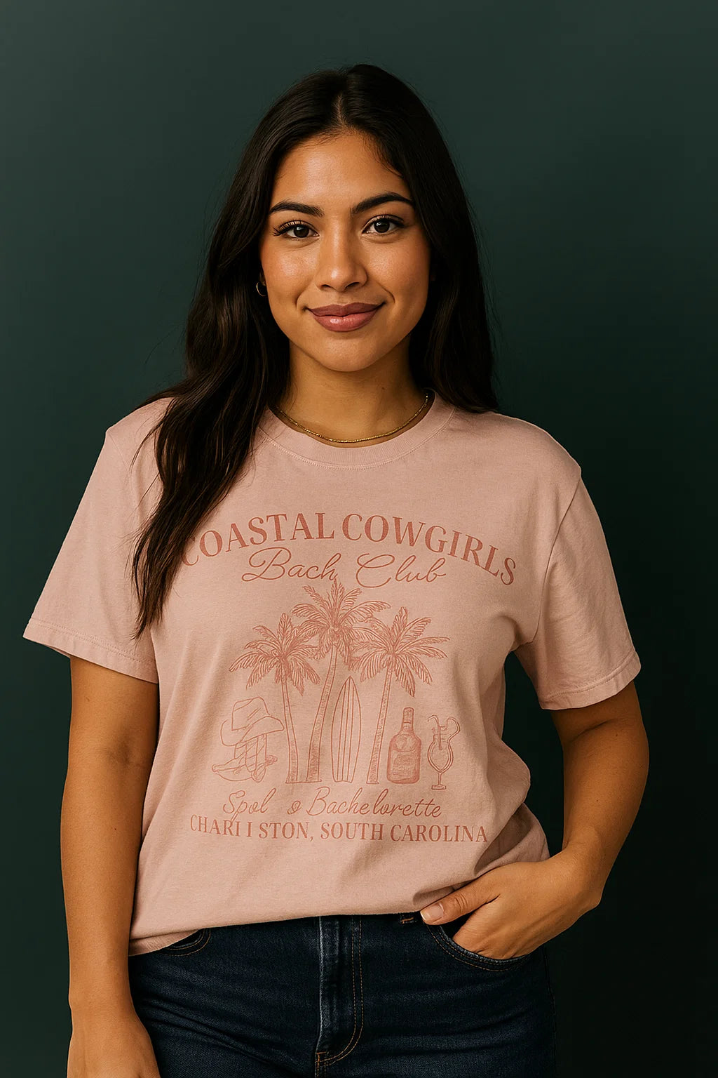 CAMISETA MUJER OVERSIZE LARGA PALO ROSA