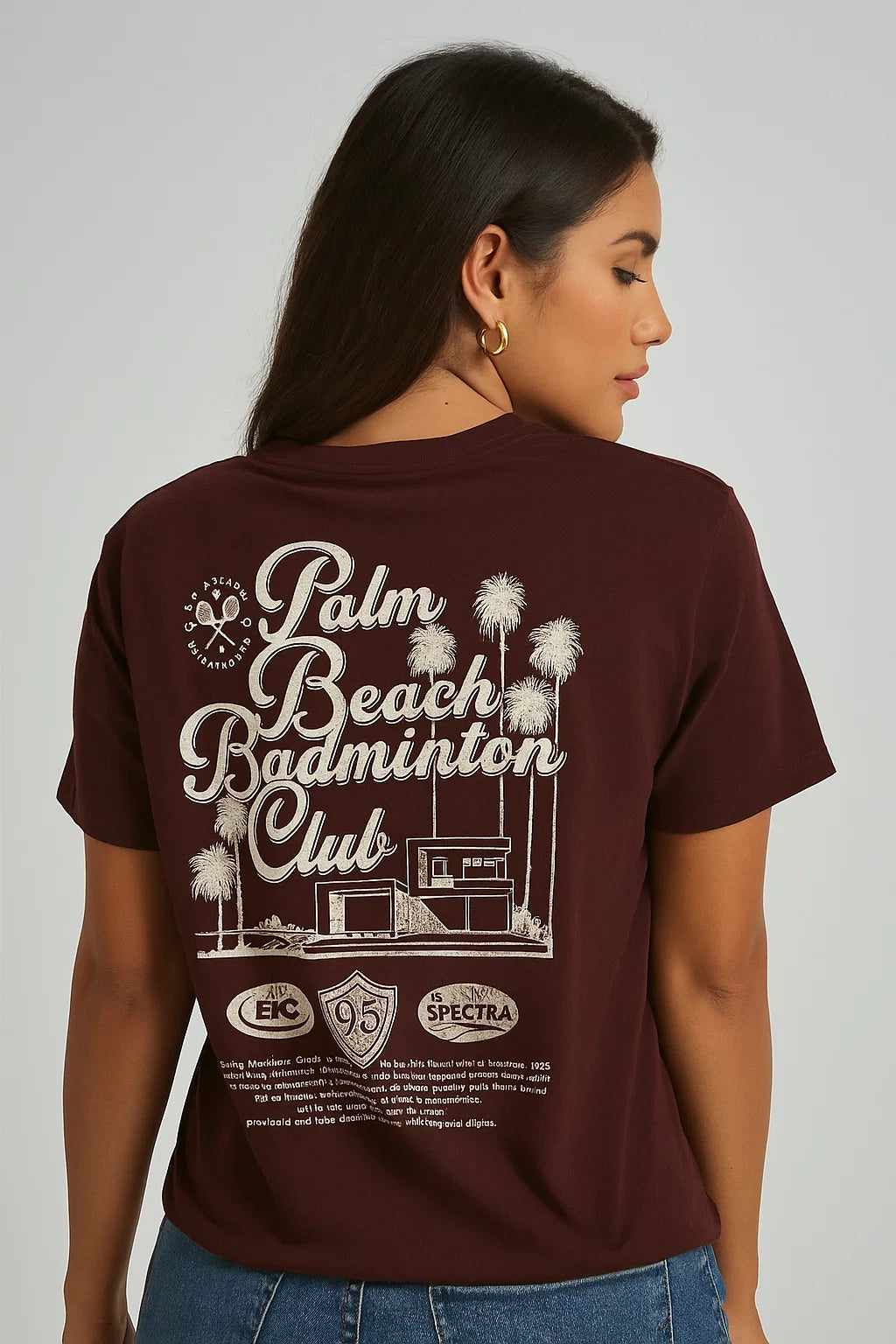 CAMISETA MUJER OVERSIZE LARGA CAFÉ
