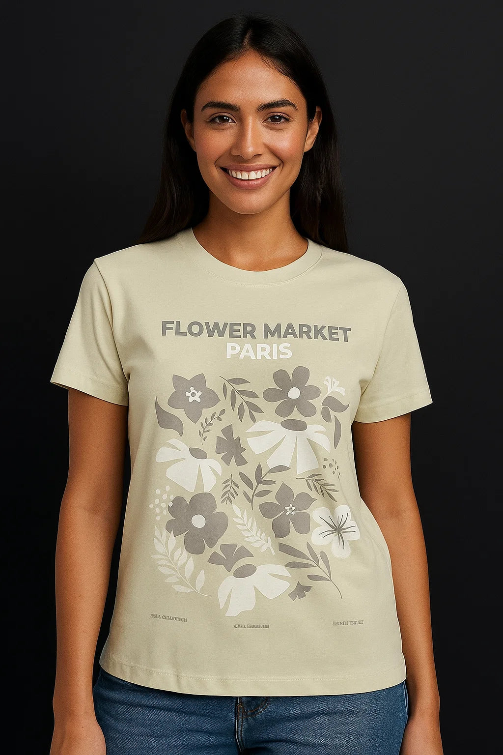 CAMISETA MUJER OVERSIZE LARGA BEIGE