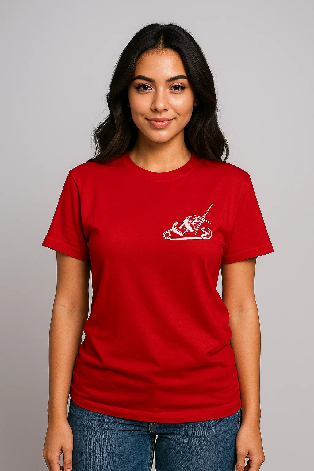 CAMISETA MUJER OVERSIZE LARGA ROJO