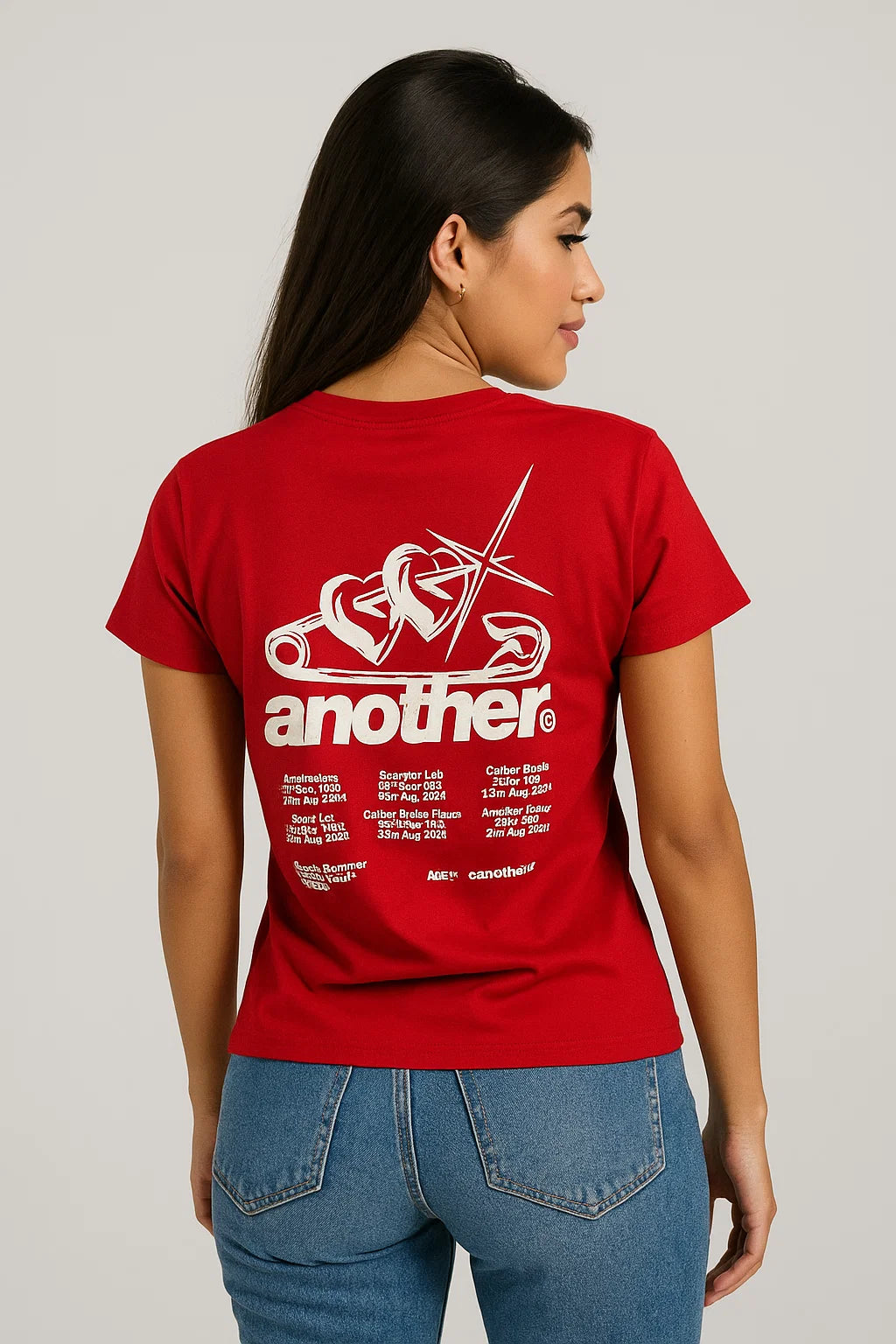 CAMISETA MUJER OVERSIZE LARGA ROJO