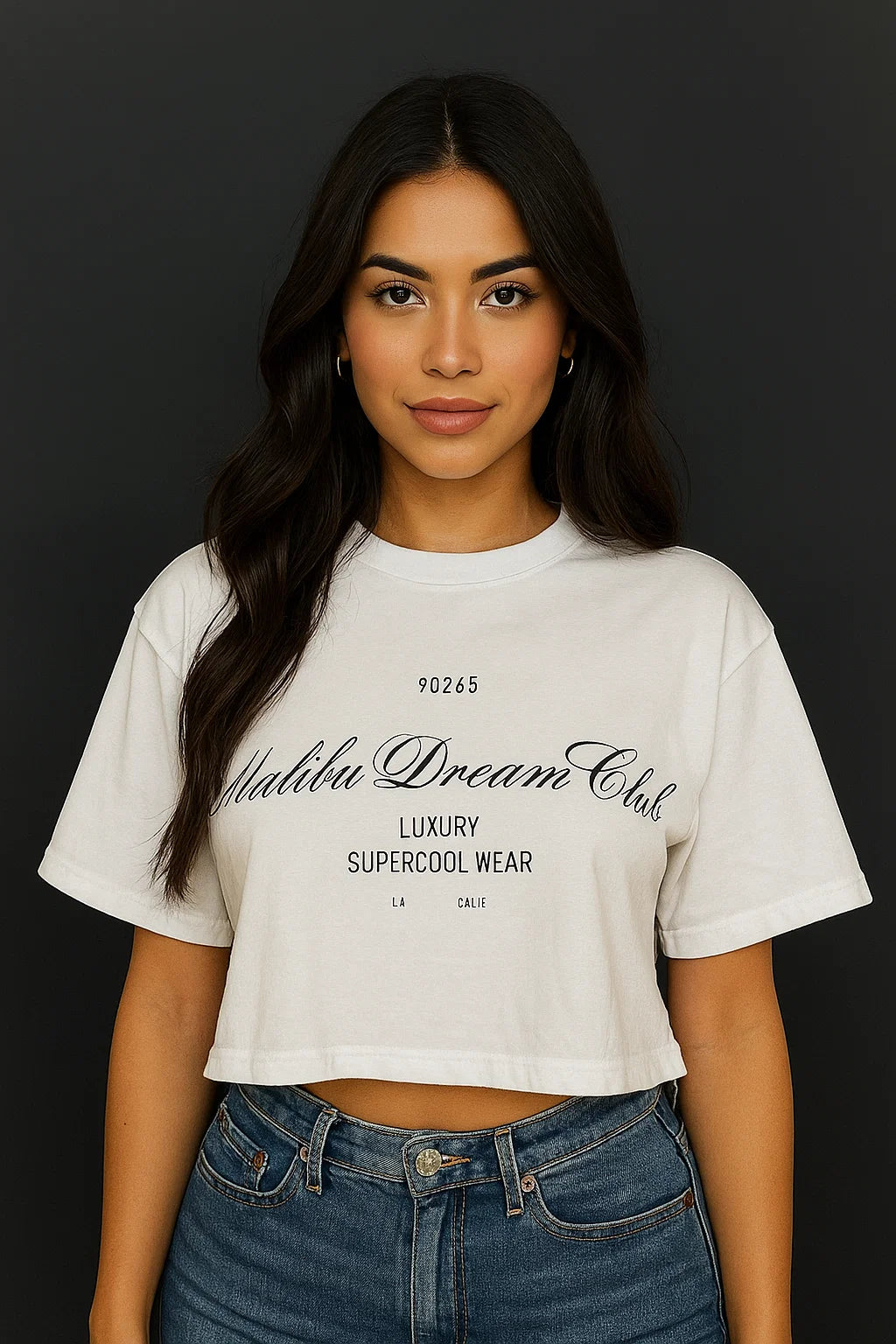 CAMISETA MUJER OVERSIZE CORTA BLANCA