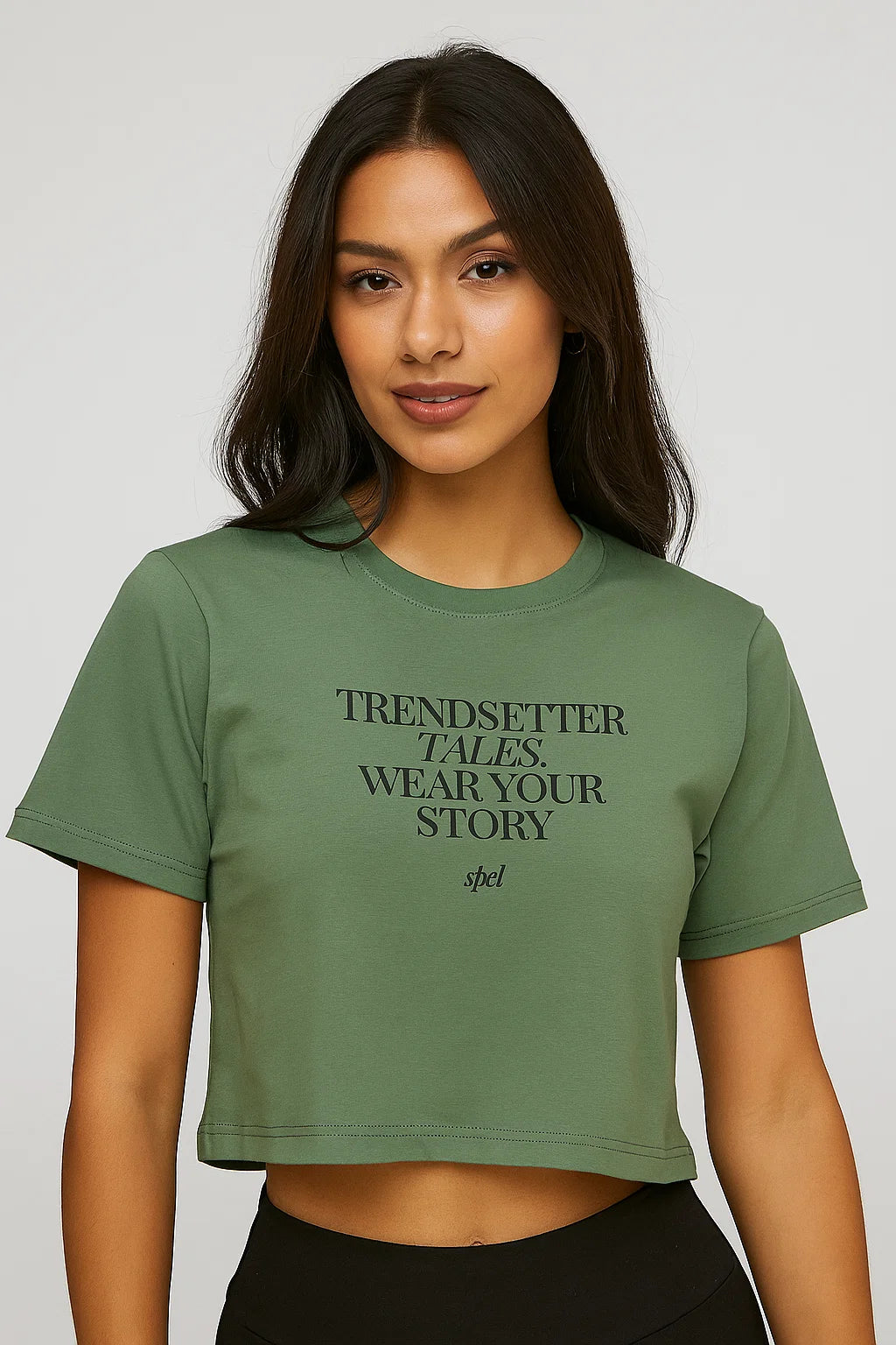 CAMISETA MUJER OVERSIZE CORTA VERDE PISTACHO
