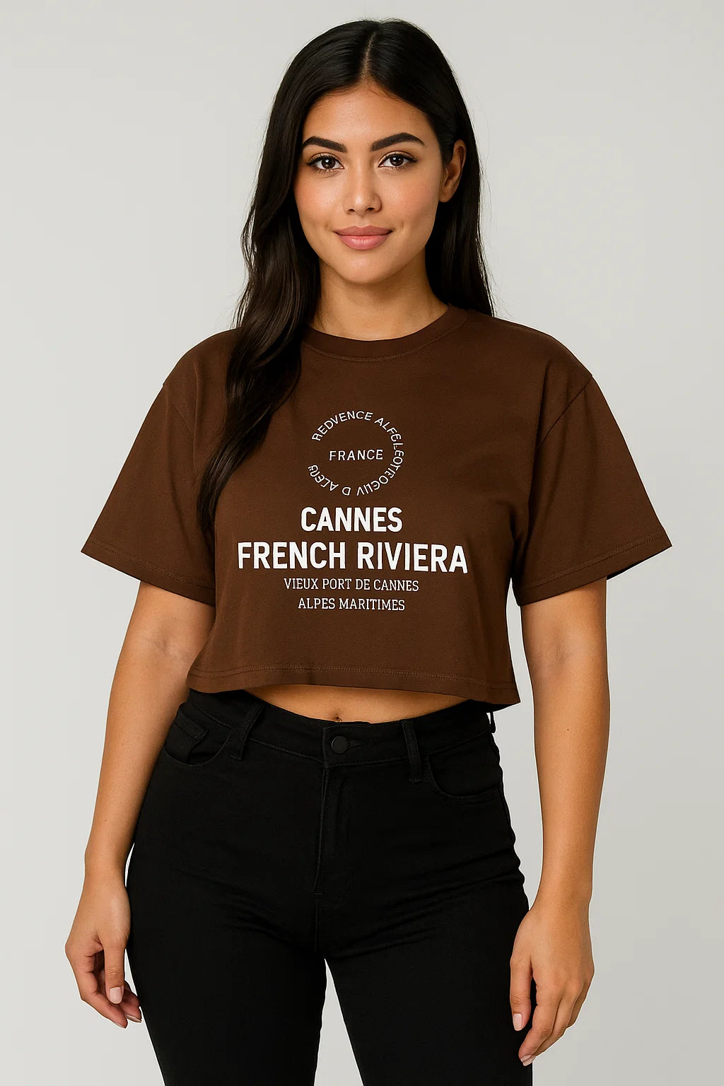 CAMISETA MUJER OVERSIZE CORTA MOCCA