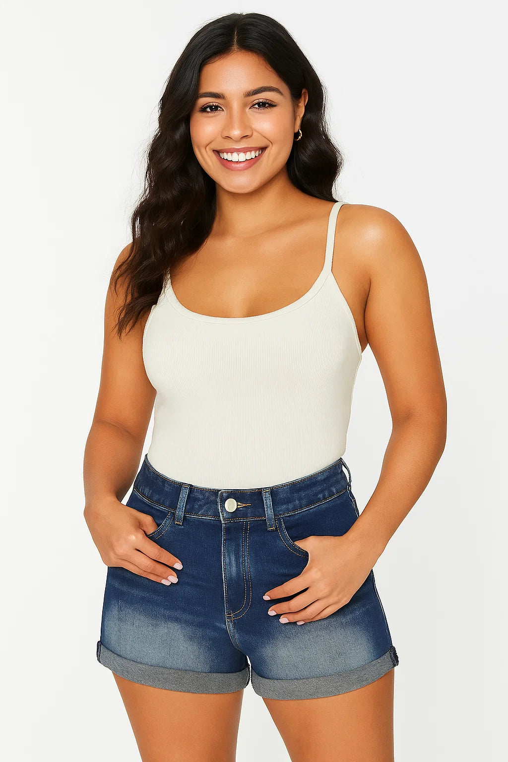 SHORT MUJER DOBLA DOBLA AZUL